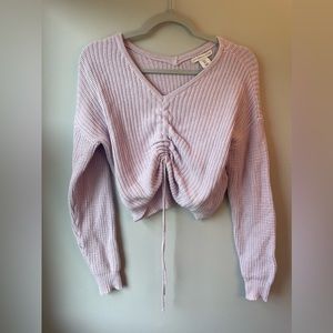 Lavender long sleeve crop sweater in size small